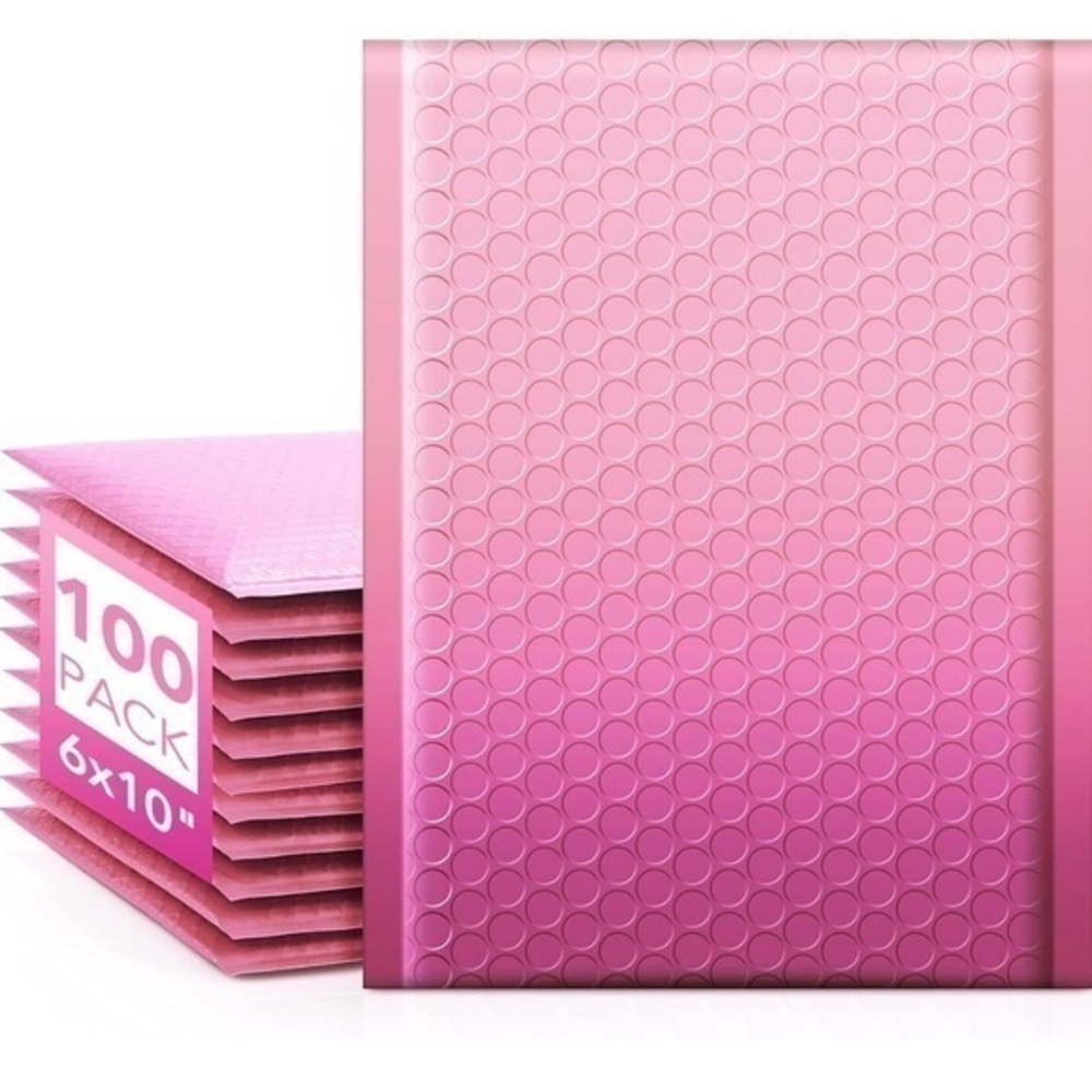 100 Pack Pink Ombré Bubble Mailers 6x9 NWT